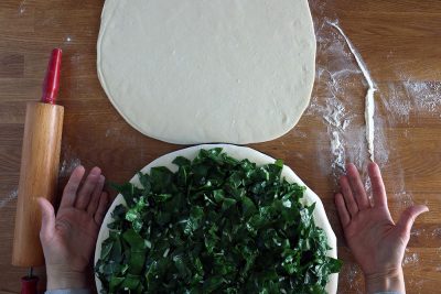 Kale pie filling