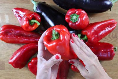 peppers and eggplants for mild ajvar