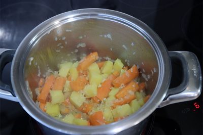 cooking vegetables for jota